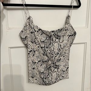 Reformation Meyer Top in snake skin print